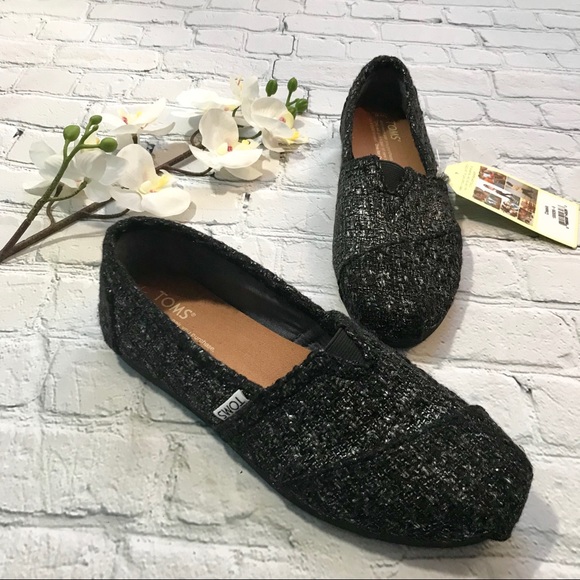 Toms Shoes - Toms - Black Glitter Classic Loafer